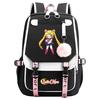 Новый аниме-рюкзак Sailor Moon с USB-подключением для подростков и школьников, мужской и женский, с откидной крышкой.