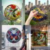 Retro Stained Hummingbird Butterfly Flower Film Window Glass Electrostatic Stickers Colorful