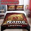 3pcs Duvet Cover Set (1*Duvet Cover + 2*Pillowcase, Without Core), Custom Name Manchester United Pattern Bedding Set, Home Bedroom Decor Gift