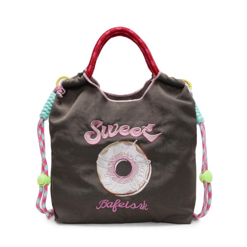 Вышивка пончик нейлоновая сумка женская новая мода мини сумка для поездок на работу сумка через плечо сумка-мессенджер