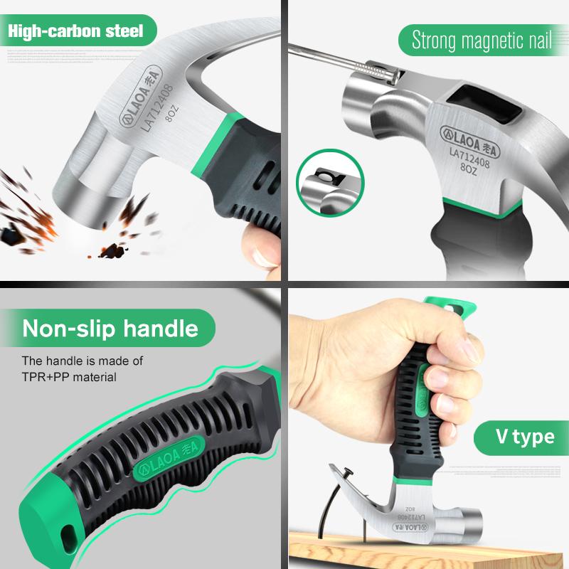 LAOA Мини-молоток для гвоздей 8 унций Молоток для гвоздей Инструментальная сталь Деревообработка Ударные и электронные инструменты