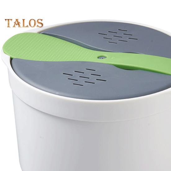 1 Set Microwave Rice Cooker Double Layer Storing Plastic Practical Portable Steaming Pot Lunch Box with Spoon Kitchen Cookware