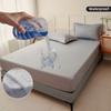 Waterproof Mattress Protector Cover,Stain-Resistant, Machine Washable, Soft Polyester Bedding for All Seasons, Fits Queen & King Sizes, Gray