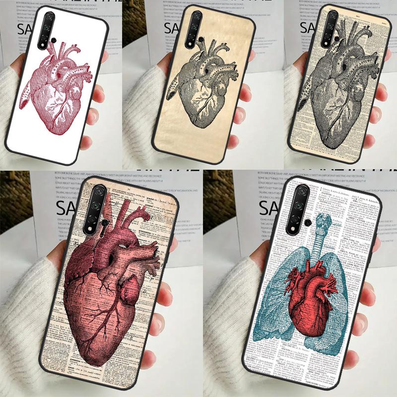 Anatomical Heart Anatomy Case For Huawei P30 P20 P40 Lite Nova 5T 11i 8i 3i 9 10 SE 11 Pro Y90 Y70 Y61 Y60 Y91 Cover