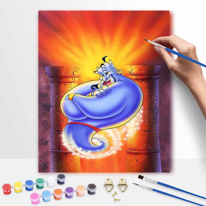 Disney Aladdin Genie DIY Oil Painting Art Painting Kit Home Wall Decor Handmade Gift Creative Craft Aesthetic Room Decor Modern Art