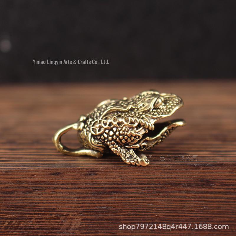 Antique Brass Six-Word Mantra Copper Bell Keychain Accessory