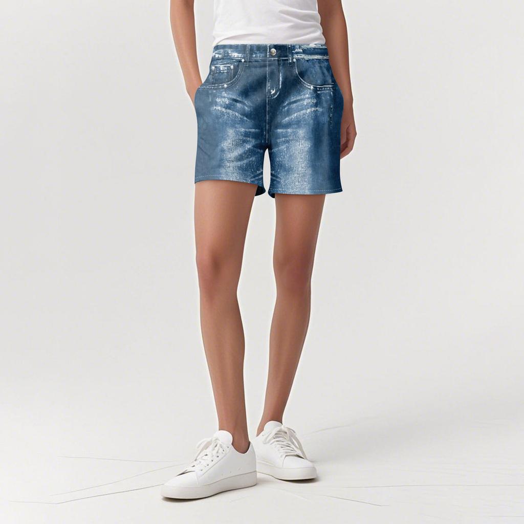 Women's Casual Sports Pants Sweatpant Jeans Print Denim Pants