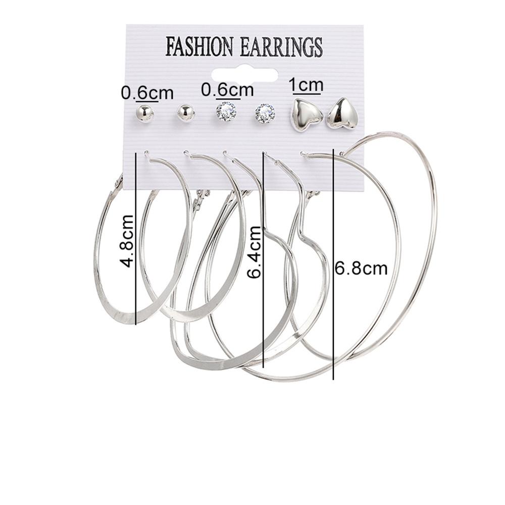 Women Oversized Round Hoop Earrings Set Vintage Gold Color Circle Earrings Fashion Statement Earrings Bohemian Jewelry