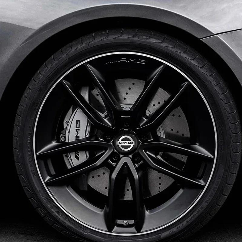 4pcs 56mm Car Wheel Center Decal Hub Sticker For Nissan X-trail Qashqai Note Juke Leaf Sentra Patrol Car Styling