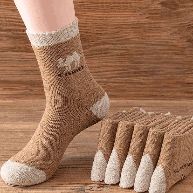 Мужские зимние утолщенные теплые носки из верблюжьей махровой шерсти в северном стиле