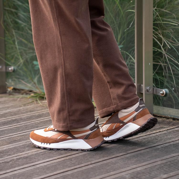 Reebok Cl Legacy W+ Comfortable Casual Thick Sole Low Top Running Shoes Unisex Sneaker Light-Brown 24FRC903U3GY4