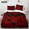 Drum Kit Duvet Cover Set Classical Music Comforter Cover Musical Instrument Lightning Pattern Quilt Cover for Kids Boys Teens