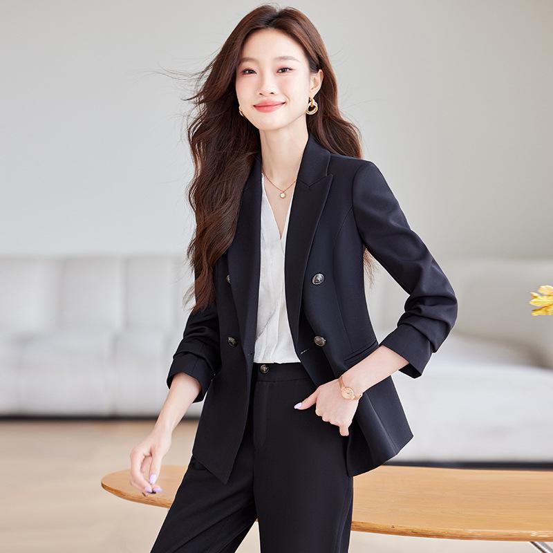 2024 Женский профессиональный осенний костюмный набор - Элегантный, плотный стиль для формальных поездок на работу и приема в отеле