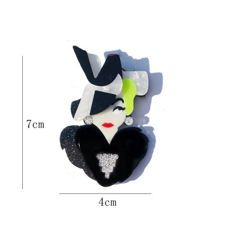 Blucome Новый дизайн, уникальная женская фигурка, акриловая брошь для женщин и девочек, значки на лацканах, украшения для сумки, праздничное платье, ювелирные изделия