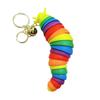 Забавный красочный брелок-гусеница, забавный пластиковый мультяшный брелок с животным для сумки, украшение для женщин