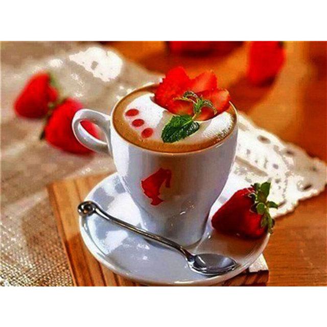 DIY 5D алмазная живопись цветы и кофе Алмазная мозаика наборы крестиков украшение дома полная круглая алмазная вышивка