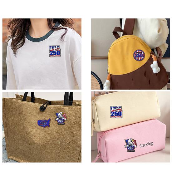 250th USA Anniversary Brooch Pin Metal Enamel Zinc Alloy Brooch Independence Day Commemorative Souvenir Badge for Bags, Clothing