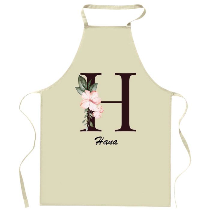 Tablier de cuisine - Hana Lettre - Impression bretonne - Coton épais - Liens ajustables