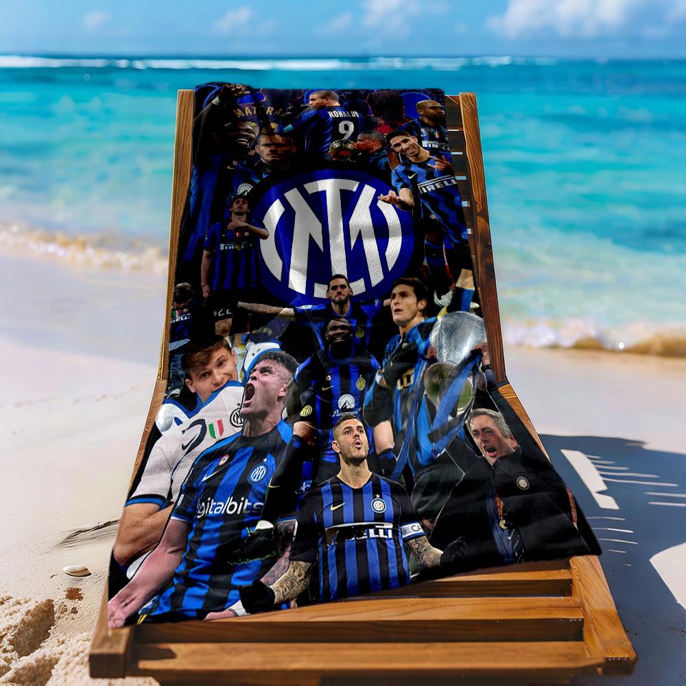 Inter Milan Beach Towel Quickdry Soft Microfiber Comfortable Lightweight