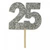 Glitter 25th Anniversary Cake Topper (Pack of 12)