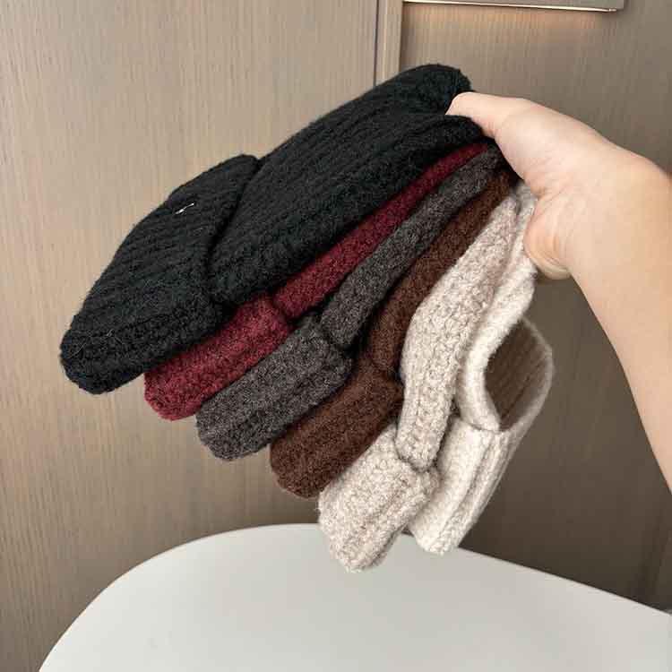 Love love embroidered hat women's autumn and winter casual versatile knitted hat ear protection warm thickened wool hat