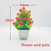 Five Simulate Twenty Roses Flowers Potted Green Plants Decoration Indoor