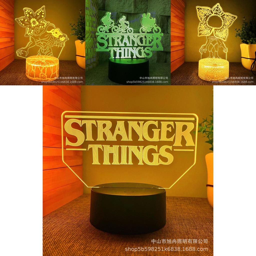 Странные вещи 3D светодиодный ночник с 16-цветным пультом для декора детской спальни