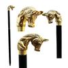 Nautical Solid Brass Horse Head Handle Cane with Black Wooden Staff Lightweight Portable Solid Walking Stick Cane