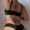 Wave Webbing Patch Low Waist Sexy Two Piece Bikini Set Elegant