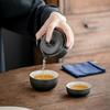 Ceramic Tea Ceremony Teapot Set with Storage Bag Chinese Teapot Set Creative Travel Teapot  Office
