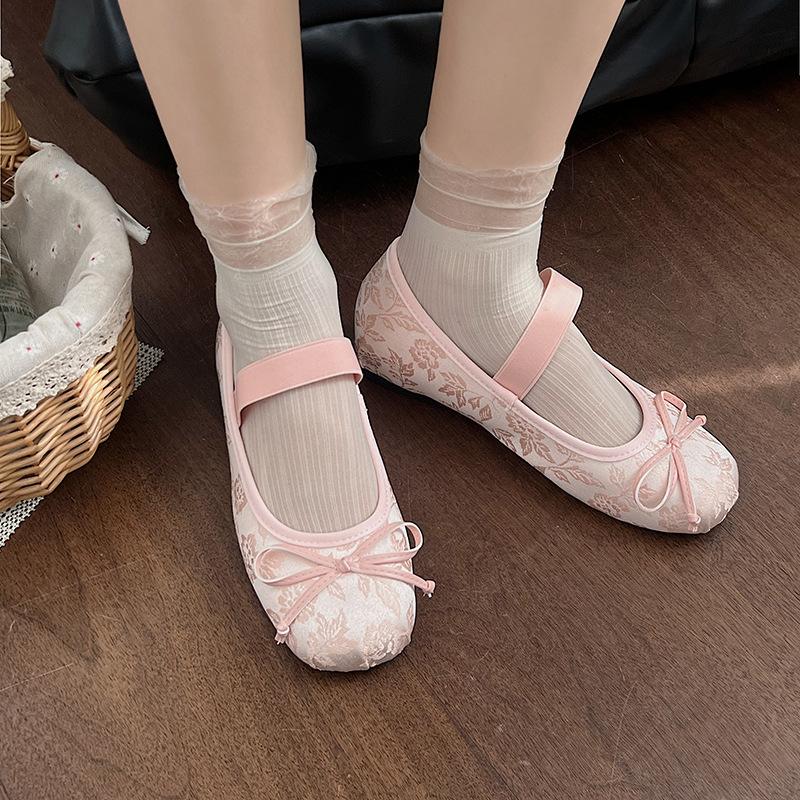 Женские туфли Мэри Джейн на плоской подошве, новые китайские туфли 2025 года, летние вечерние балетки с нежной юбкой