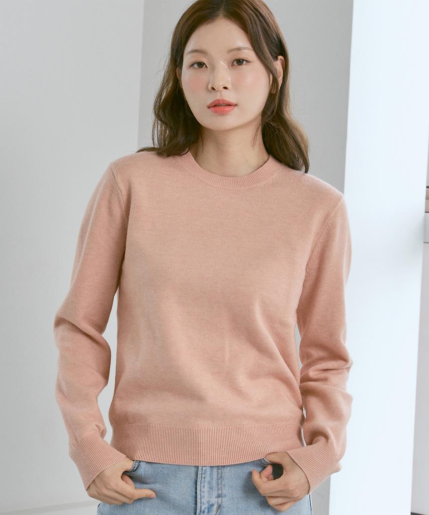 210EDIT Unisex Soft Knit Round Neck [Pink]_Zz4Sw070