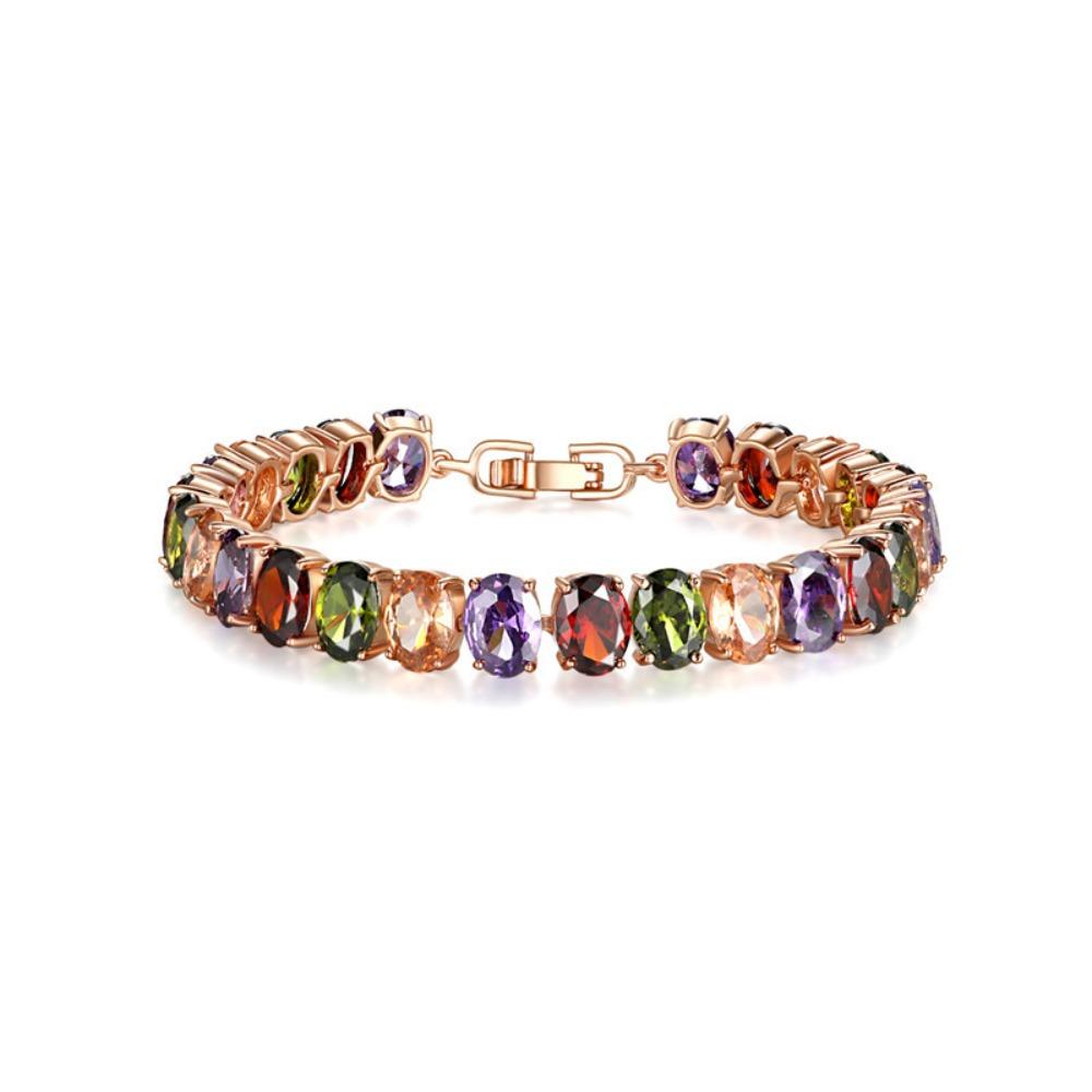 Роскошный браслет со стразами, украшения, браслет из цветных кристаллов, радужный цирконовый браслет, женский/мужской