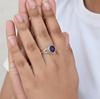 Amethyst 925 Sterling Silver Ring, Oval Purple Gemstone Rope Bezel Statement Ring, Handmade Jewelry