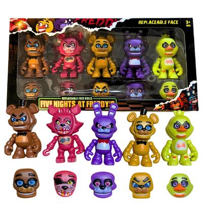 Набор Фигурок Fnaf из 5 штук Пять Ночей с Фредди Фигурки Со Сменными Лицами