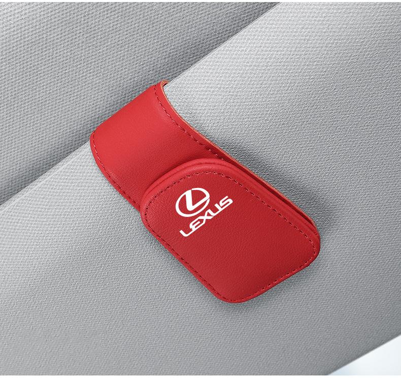 2026 Hot Interior Stickers Lexus Car Sun Visor Sunglasses Holder PU Leather Glasses Clip For RX330 IS250 Ct200h ES300h RX350 IS3