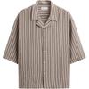 Loose Vintage Style Casual Short Sleeve Shirt Men Shirts Striped 1034847-105