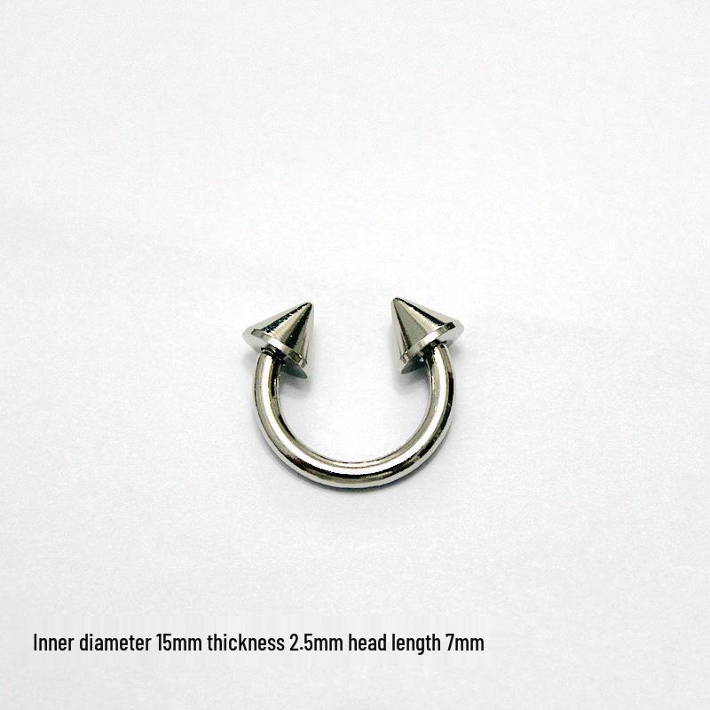DIY Silver Gothic Double-Headed Screw Rivet Leg Ring C-Ring Collar Body Chain Alloy Accessories