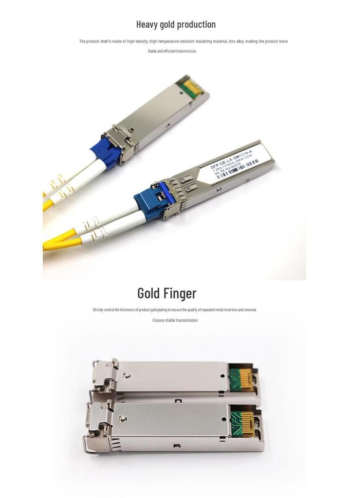 Оптический модуль SFP LC Gigabit одномодовый, один порт, 1,25 Гбит/с, низкое энергопотребление, совместим с Huawei H3C (1 пара)