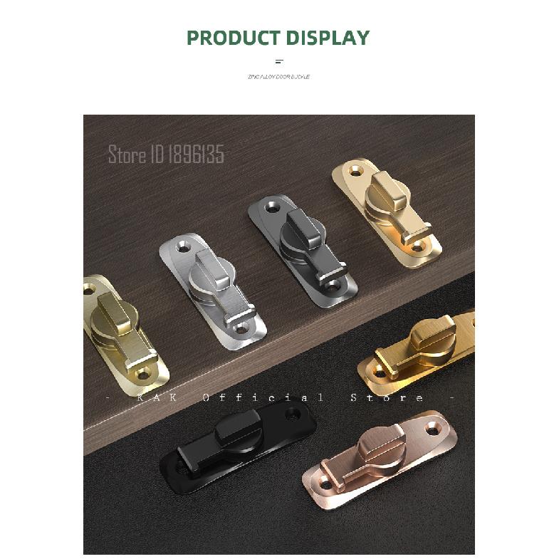 KAK Punch-free Hasp Latch Door Lock Black Cabinet Locks Kids Safety Lock Barn Door Sliding Door Anti-pried Hook Lock Hardware Thread Lock3
