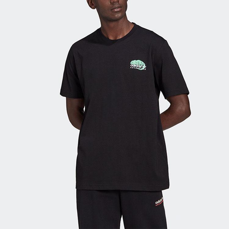 Adidas Originals Pckalot T Shirts Men's Black Crew Neck Moderate Straight Fit HF4762