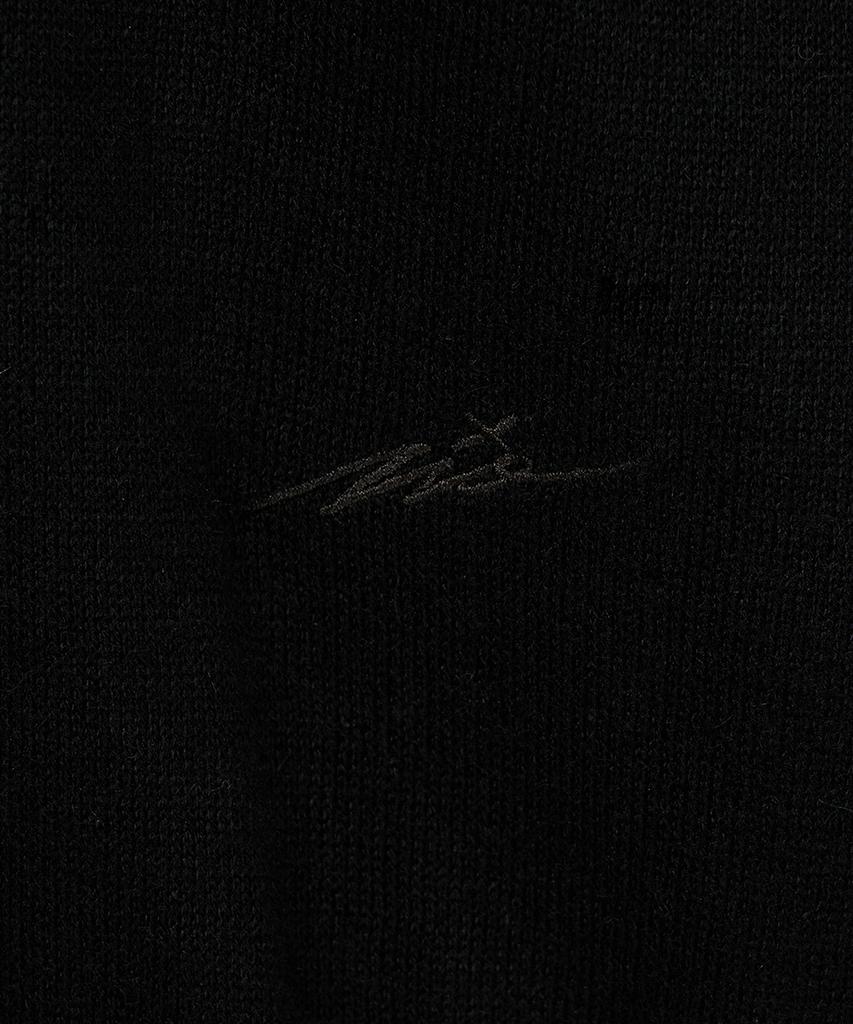 ZIOSONGZIO Silk Blend Whole Garment Turtleneck Black Zi2Kt201Bk