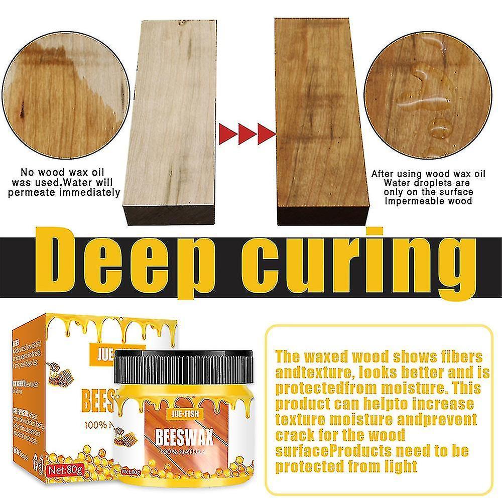 2pcs Furniture Care Polishing Beeswax Waterproof Brightening Wear-resistant Wood Floor Maintenance Beeswax - J