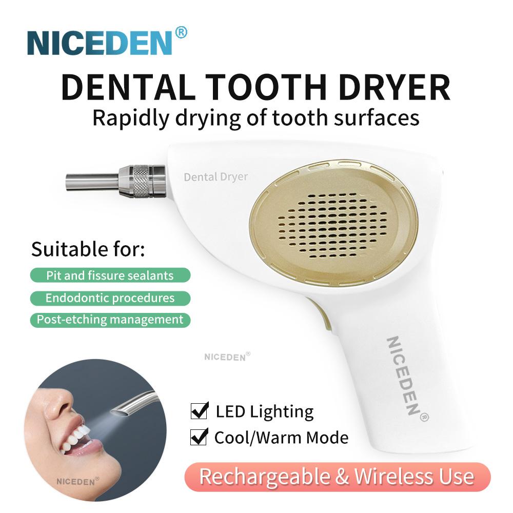NICEDEN Dental Air Dryer Unit Rechargeable Portable Blower for Oral Care