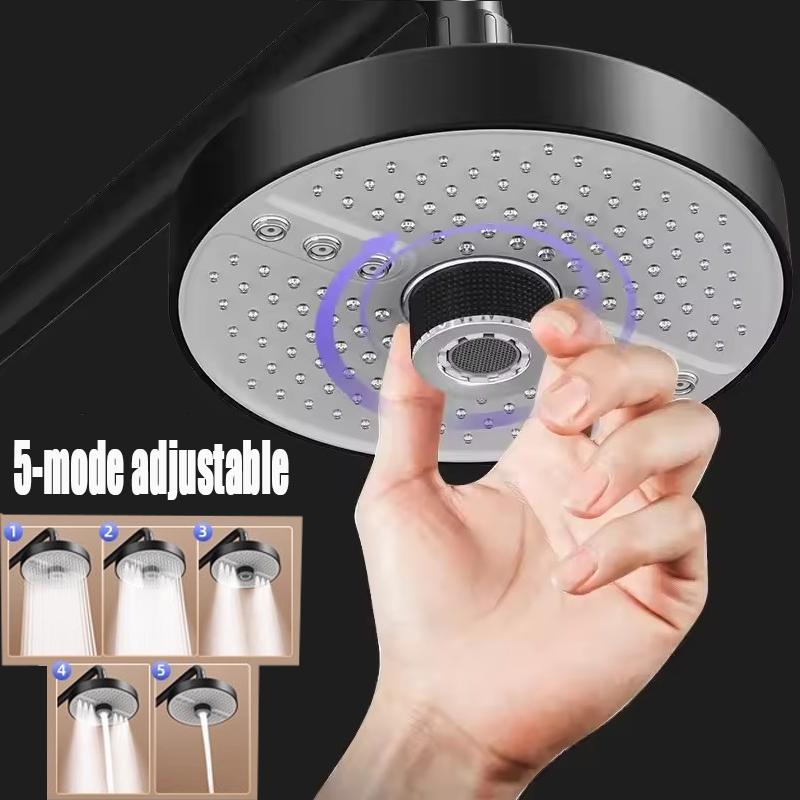 Большой поток Под давлением Усиленный Потолочный Душ 5 Режимов Высокое Давление Водопад Суперзаряд Душ Аксессуары для Ванной