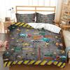 Toy Car Construction Vehicle Excavator Boy Duvet Cover Set For Kids Single Aldult ,My World Bed Linen 2 People Bedroom Set Cover