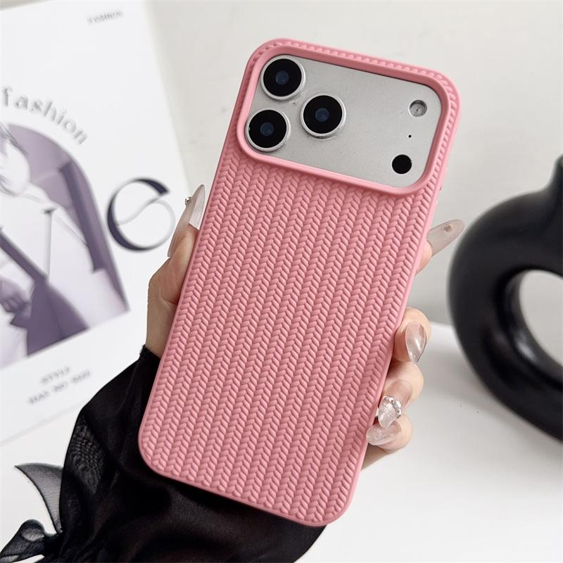 Простые матовые плетеные чехлы для телефонов Apple iPhone 17 16 15 14 Plus 13 12 11 Pro Max Air, ударопрочные, мягкая защита, нескользящее покрытие