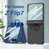 Магнитный Чехол-держатель с кольцом на шарнире для Samsung Galaxy Z Flip 7 Пластиковая Матовая Защитная Крышка для Внешнего Экрана Чехол для Galaxy Z Flip7