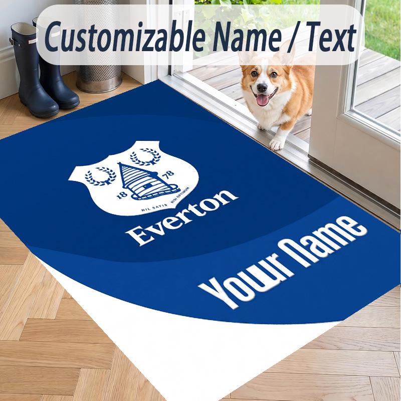 Custom Text Printed Rug Everton FC Non Slip Floor Carpet For Home Room Decor