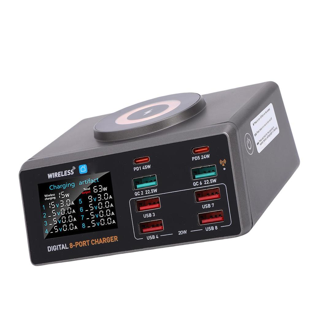100 Вт USB C Зарядный хаб GaN Настольная станция быстрой зарядки USB C PD 45 Вт Адаптер для зарядки ноутбука Подходит для приложения Tuya Smart